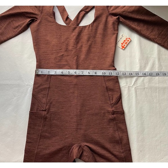 Free People Movement Releve Crossback Jumpsuit in Heather Espresso Size XS - Picture 11 of 12